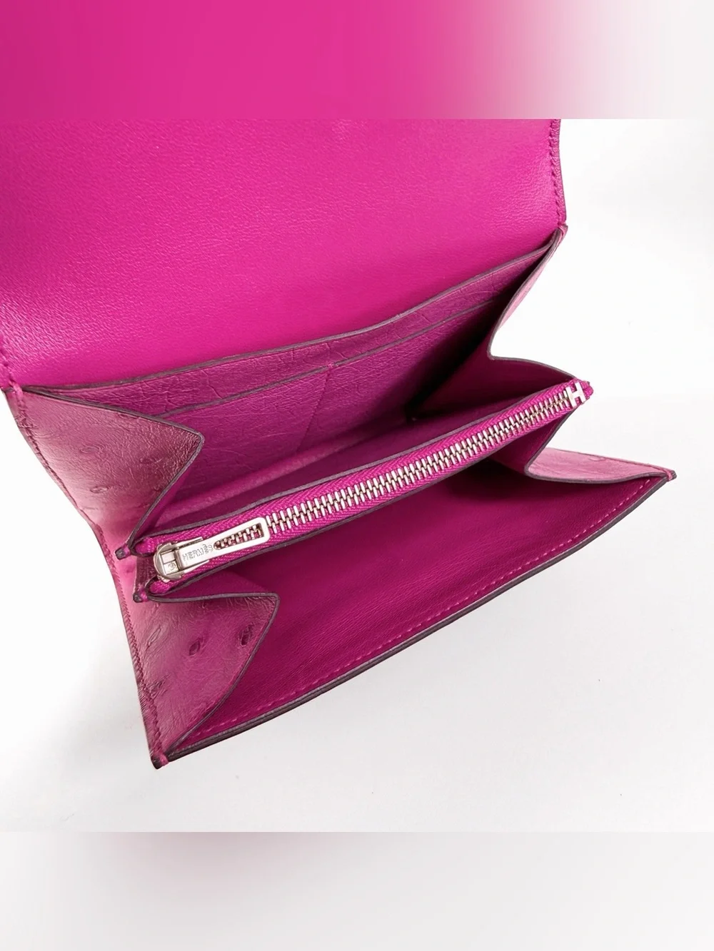 Hermès Fuchsia Ostrich Constance Wallet